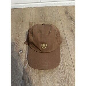 Ariat Hat Cap Strap Back Brown Embroidered Shield Mens Cotton Casual